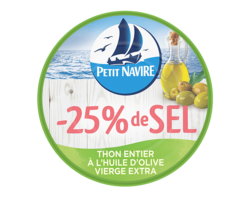 Thon huile olive -25% sel Petit Navire