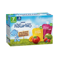 Pommes, Mangues et Pommes, Fruits Rouges (7x90g)