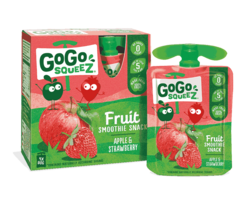 GoGo squeeZ Fruit Smoothie Snack Apple Strawberry 4x90g