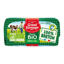 Beurre BIO Grand Fermage 100% breton Demi-sel (250G)