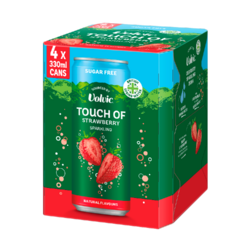 Touch of Strawberry Sparkling Sugar Free Flavoured Water by Volvic Multipack 4x330ml