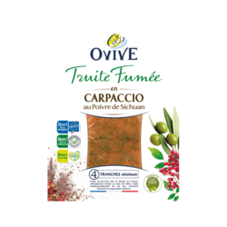 Truite fumée en Carpaccio au poivre de Sichuan