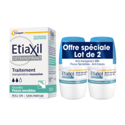 Anti-Transpirant Protection 48h Roll-On Lot 2 + Détranspirant Peaux Sensibles