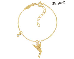 Bracelet Disney ® - La Fée Clochette ® - en plaqué or rehaussé d’un zirconia. 39,90€