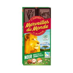 Tablette Noir noisettes et amandes pilées