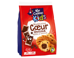 Madeleines coeur Chocolat & Pépites de Chocolat x12, 360g