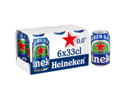 Heineken 0.0 bière blonde sans alcool canettes 6x33cl 0.0°