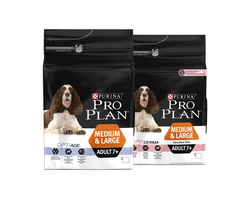 PURINA® PRO PLAN®  MEDIUM & LARGE ADULT 7+ ou MEDIUM & LARGE ADULT 7+ SENSITIVE SKIN