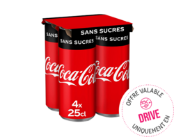 Coca-Cola sans sucres canettes 4x25CL