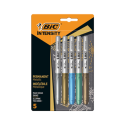 Pack de 5 Marqueurs Permanent BIC® Intensity® Metallic Ink : assortie