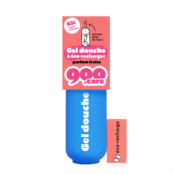 Kit Gel Douche Fraise à éco-recharger