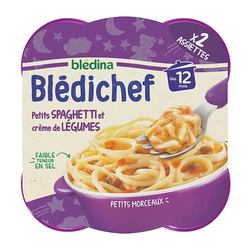 Petits spaghetti et crème de légumes x2