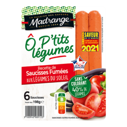 Saucisses et légumes du soleil -198g (x6)