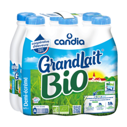 GrandLait Bio Demi-Ecrémé BP 6x1L