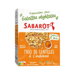 Préparation pour galettes végétales - Trio de lentilles à l'Indienne - 170g