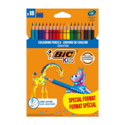Etui 18 BIC Kids Evolution Ecolutions : assortie - SPECIAL FORMAT