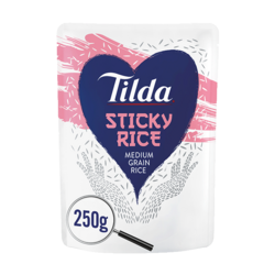 Tilda Microwave Sticky Medium Grain Rice 250g