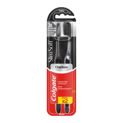 Brosses à Dents Anti-Plaque Souple SLIM SOFT Charbon X2