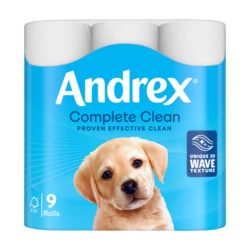 Andrex Complete Clean Toilet Rolls x9