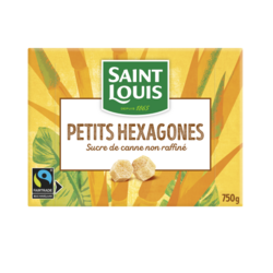 Boite petits hexagones pure canne 750g