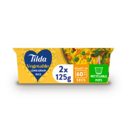 Tilda Pots Vegetable Long Grain Rice 2 x 125g